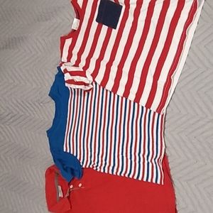 3 boys Hanna andersson shirts polo and t-shirts red white blue size 130/US 8